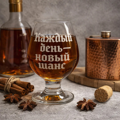 Набор бокалов для бренди 6пр 250мл "Каждый день - новый шанс"(стекло) (1/3)
