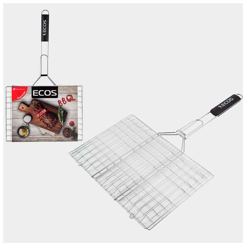Решетка для барбекю ECOS RD-104М (6 секций, р-р 35х25х1,5см, общая длина 60см, хром.) (1/12)