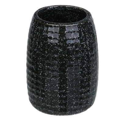 Стакан д/ванной комнаты, керамика, 7x7x10 см, квадро, черный VETTA (6/6/48)