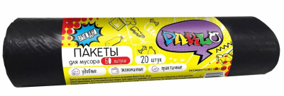 Пакеты для мусора 60 литров, 20 штук (ЧЕРНЫЕ) PARLO (1/50) Пакеты для мусора 60 литров, 20 штук (ЧЕРНЫЕ) PARLO (1/50)
