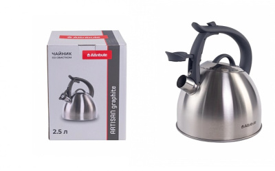 Чайник 2,5л со свистком ARTISAN graphite (нжс) (1/6) Чайник 2,5л со свистком ARTISAN graphite (нжс) (1/6)