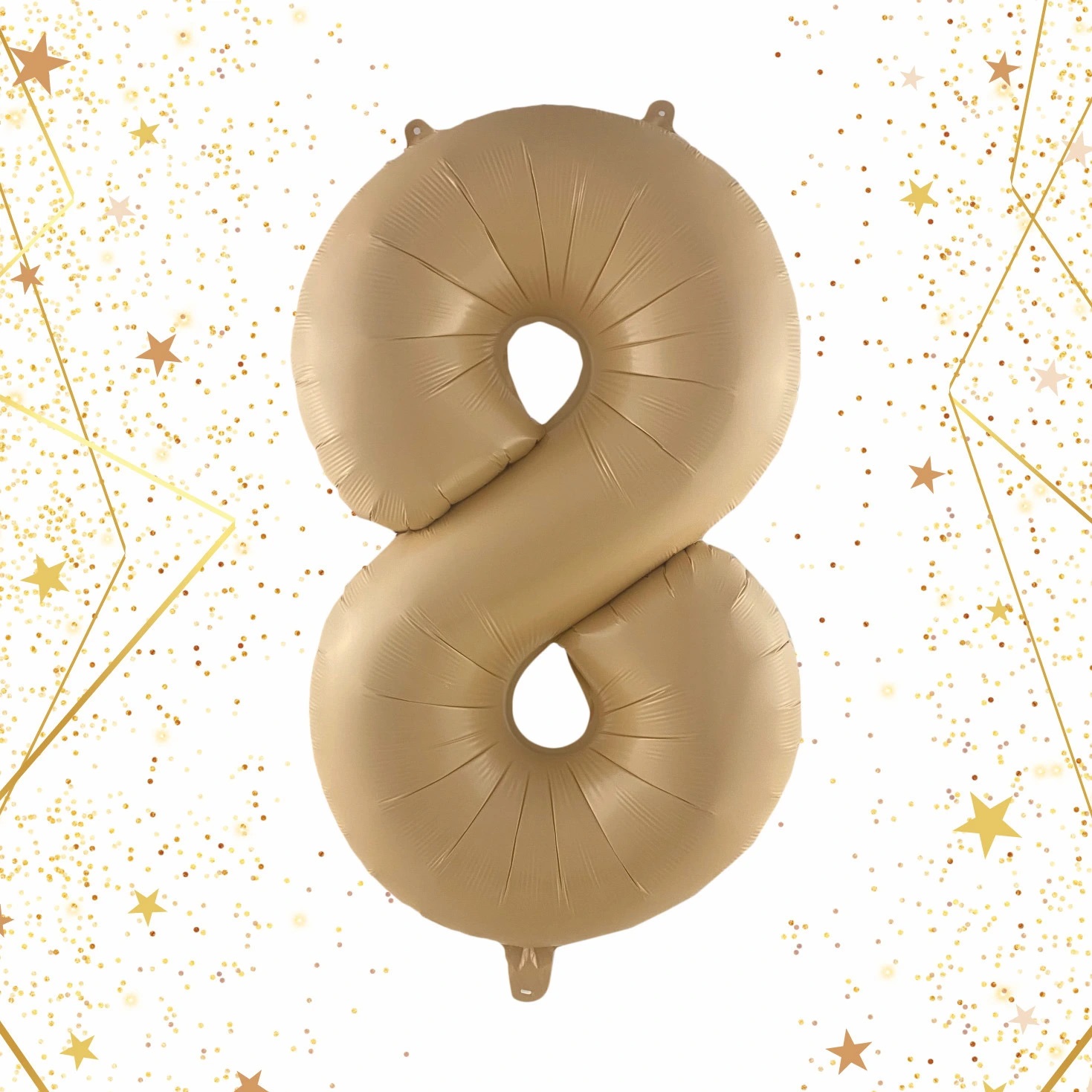 Шар фольгированный 32'/81см "Цифра "8" (шампань) (1/20)