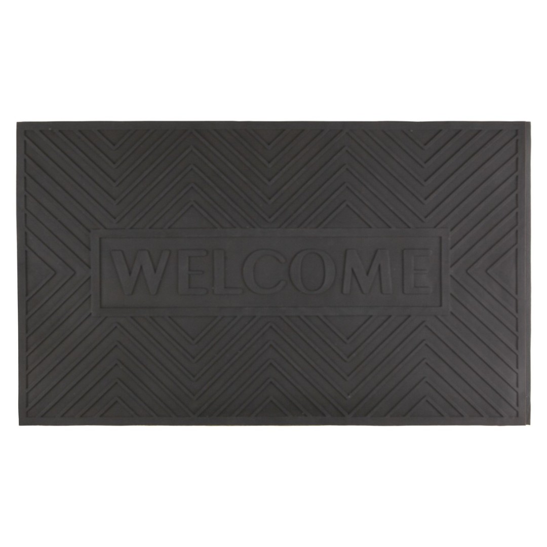 Коврик грязезащитный 35*60см "WELCOME"  черный SUNSTEP ПВХ(1/10)