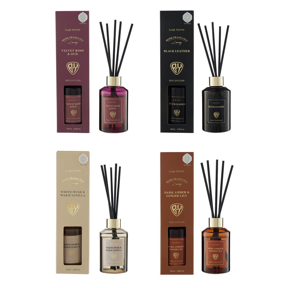 Диффузор Luxe Home, 100 мл. White Musk&Warm Vanilla,Black leather,Velvet Rose,Dark Amber BY(4/8)