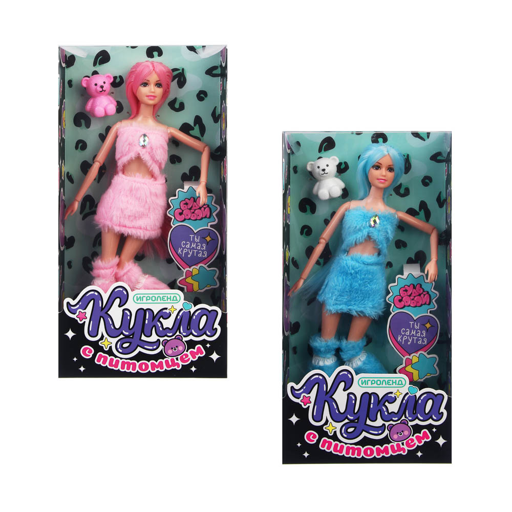 Кукла 30 см с питомцем, PVC, ABS, 15,5х5,5х31см ИГРОЛЕНД (1/96)