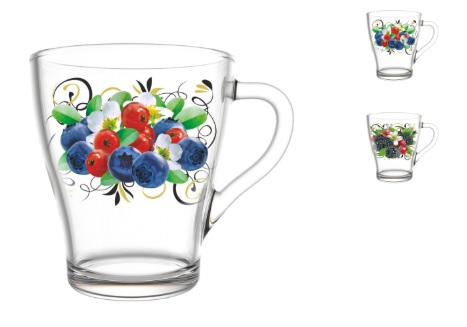 Кружка для чая 250мл "Лесная ягода" (стекло) (20)