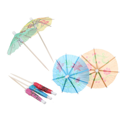 Пики декор. 30шт 100мм "Зонтики" цветные (24/24/480)
