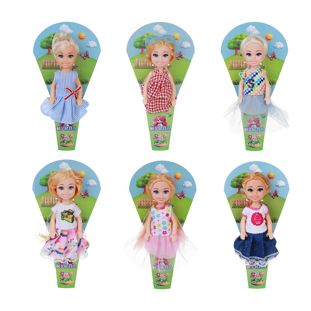 Кукла в рожке 15 см, PVC, ABS, 9х3,5х17,5 см, 6диз. ИГРОЛЕНД (6/216) 