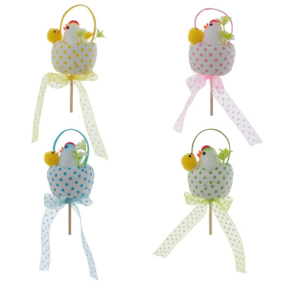 Изделие декоративное (вставка) "Яйцо пасхальное" (4*7) L5 W5 H26 см (4в)(текст.,дер.) (1/12)